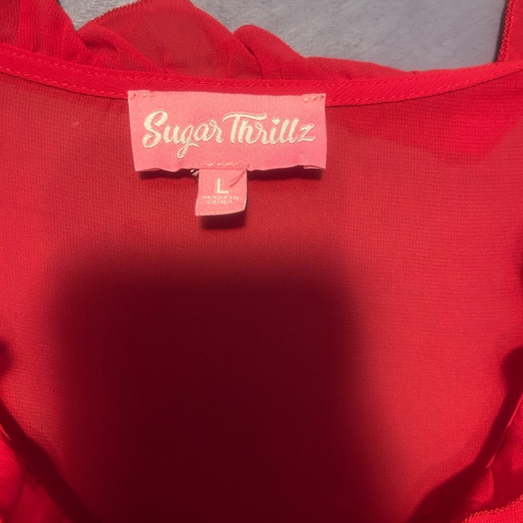 Sugar Thrillz Scarlet Sheer Top large - Picture 2 of 4